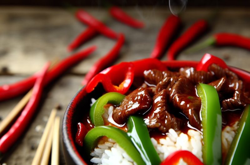 savory beef pepper rice